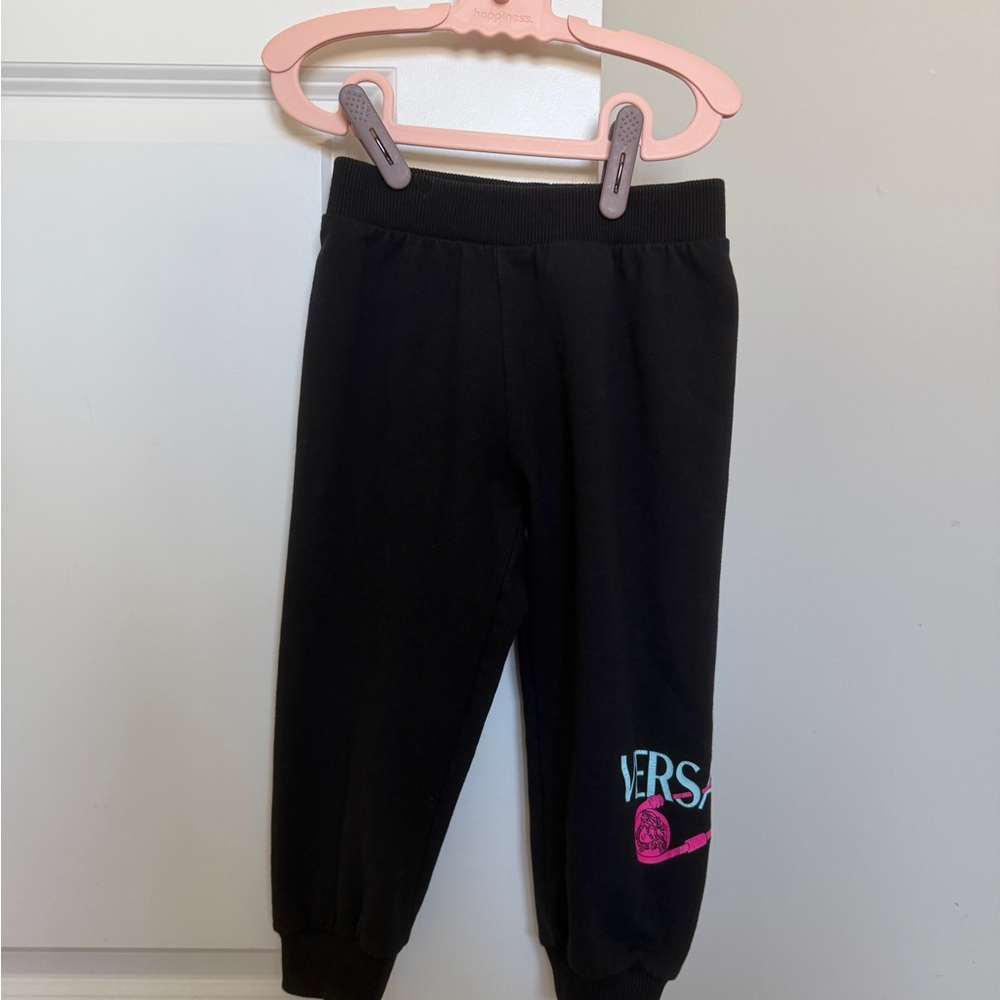 Authentic Versace Kids Unisex Black with Logo Joggers
